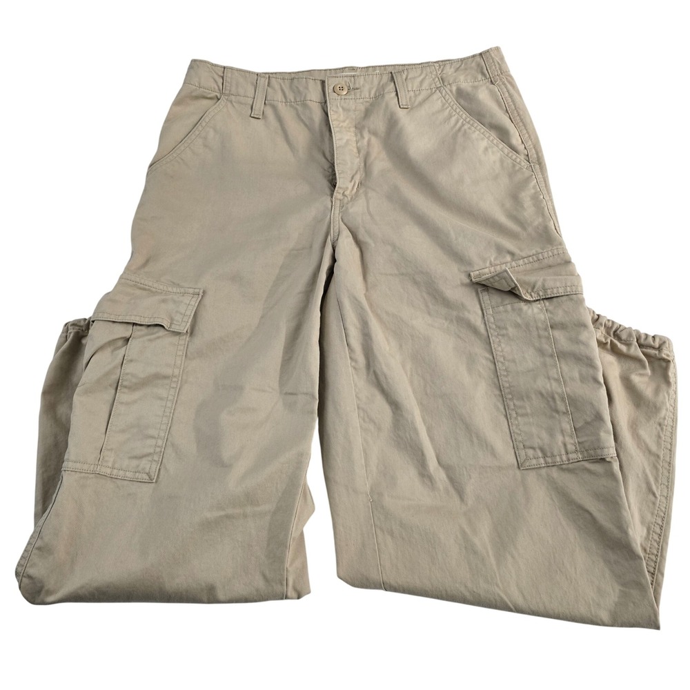 Levi's 94‎ Baggy Womens Cargo Pants Size 30 Drawstring Khaki Cotton Blend